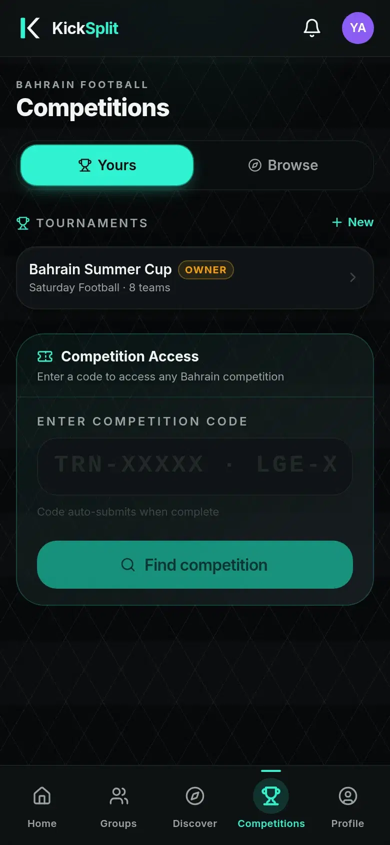 Kicksplit competitions